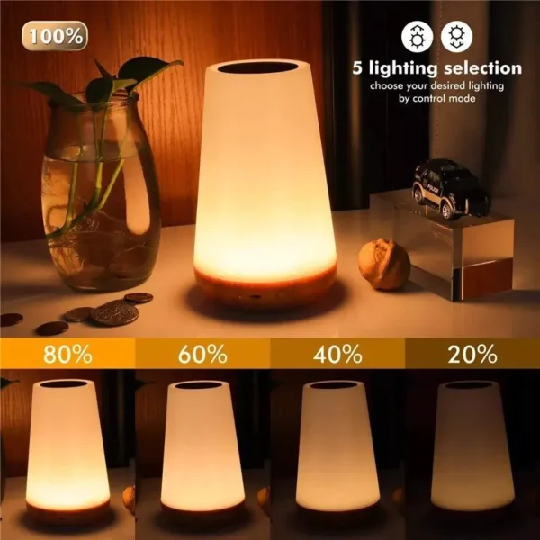 RGB Touch Sensor Dimmable Night Light - Portable, USB Rechargeable with Remote Control - Image 4