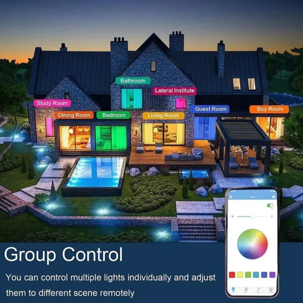 Smart RGB LED Ceiling Lamp with Bluetooth Music Sync and Remote Control - Perfect for Modern Home Lighting - Image 4