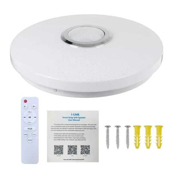 Smart RGB LED Ceiling Lamp with Bluetooth Music Sync and Remote Control - Perfect for Modern Home Lighting - Image 7