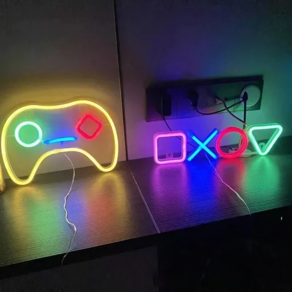 USB-Powered Neon Gaming Icon Light - Image 2