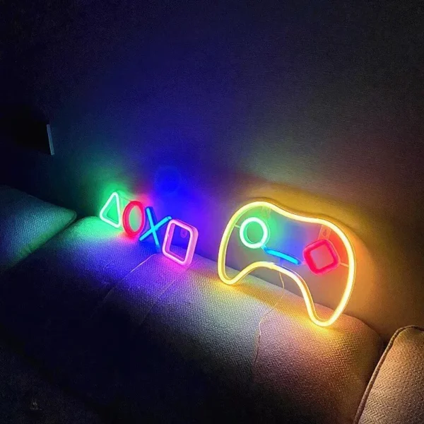 USB-Powered Neon Gaming Icon Light - Image 3