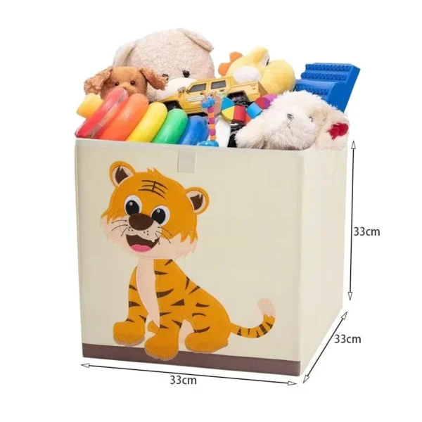 13" Foldable Embroidery Animal Cube Storage Box - Image 7