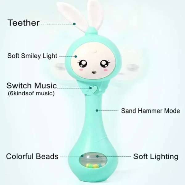 Multi-Functional Baby Music Rattle - Flashing Teether Toy for Soothing & Education - Image 5