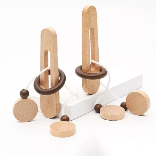 Wooden Brain Teaser Puzzle - Montessori Decompression Thinking Game for All Ages - Image 6