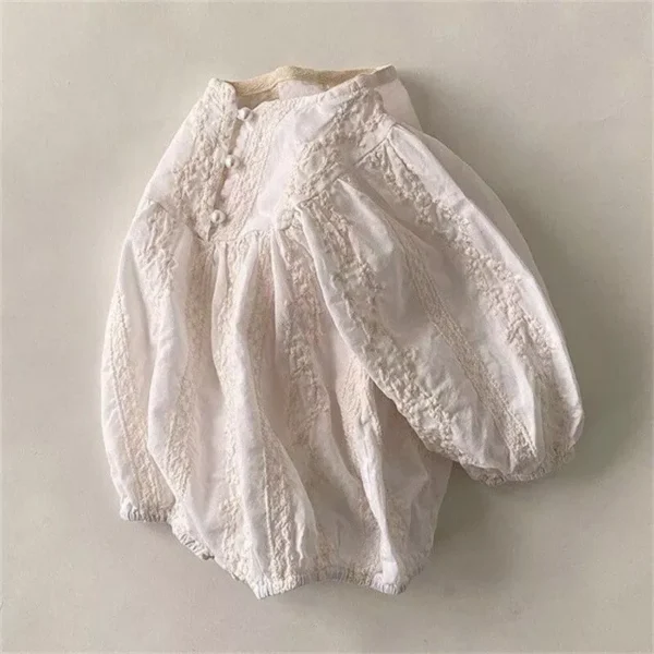 Charming Autumn Long Sleeve Cotton Bodysuit for Baby Girls - Image 3