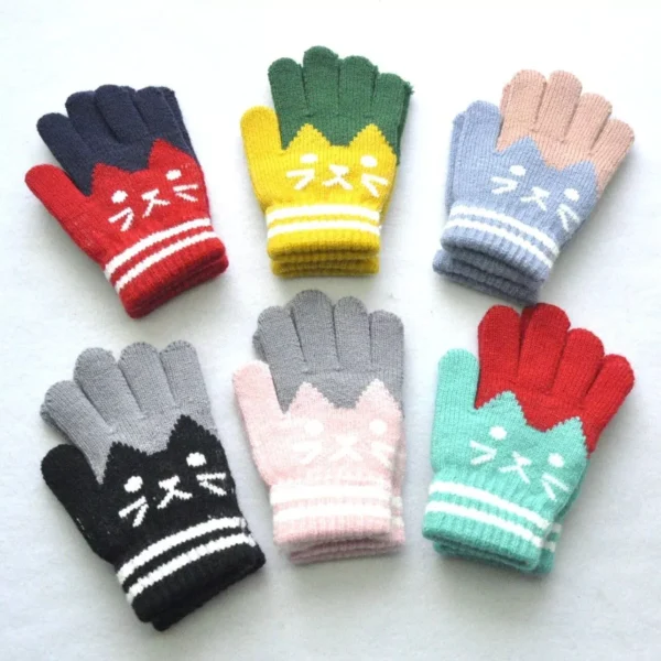 Cozy Cat Knit Mittens for Kids: Winter Warmth and Outdoor Fun - Image 5