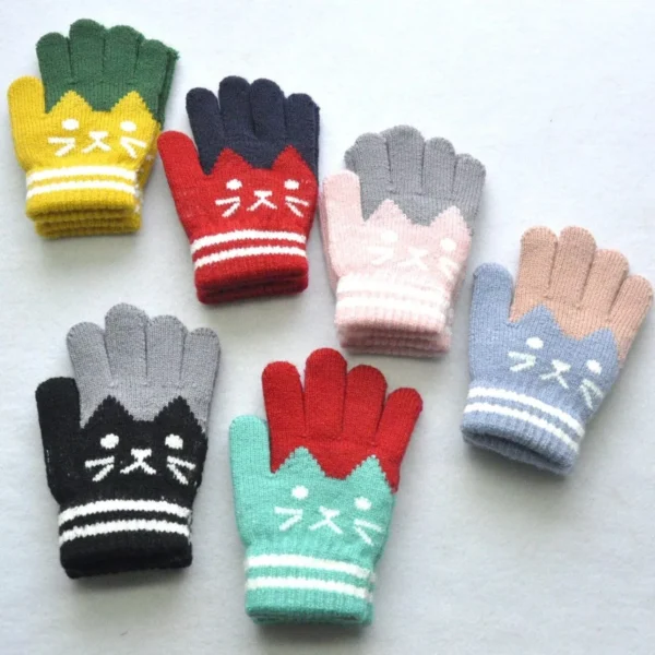 Cozy Cat Knit Mittens for Kids: Winter Warmth and Outdoor Fun - Image 6