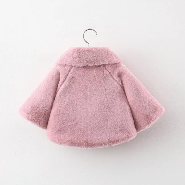 Charming Strawberry Plush Winter Jacket for Baby Girls - Image 3