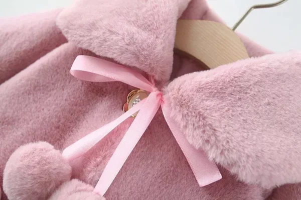 Charming Strawberry Plush Winter Jacket for Baby Girls - Image 7