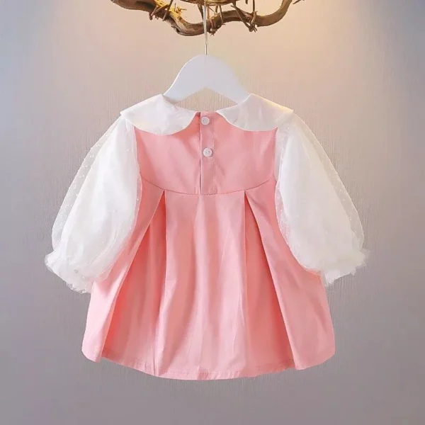 Charming Princess Party Dress for Baby Girls - Casual Long Sleeve, Cotton Blend, 0-3 Years - Image 6